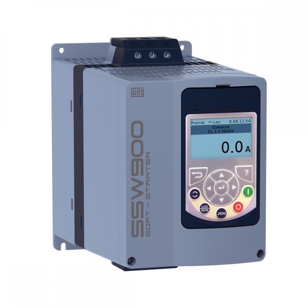 SOFT-STARTER TRIFÁSICA 17A, 220-575V, MODELO SSW900-A0017-T5E2, FAB. WEG.