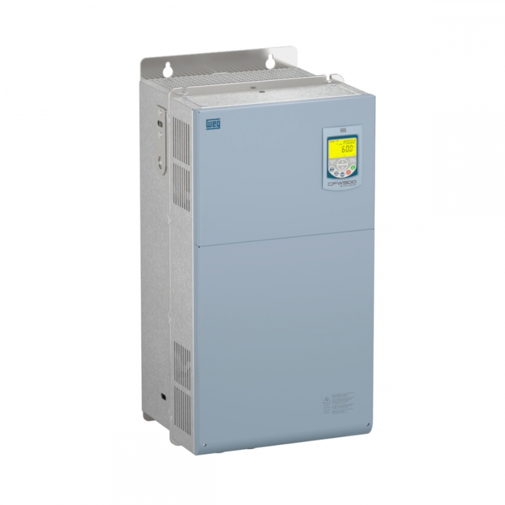 INVERSOR DE FREQUÊNCIA, TRIFÁSICO, CORRENTE NOMINAL 180A, 100CV, 380VCA, MODELO CFW500-G0180-T4DB20G2, FAB. WEG.