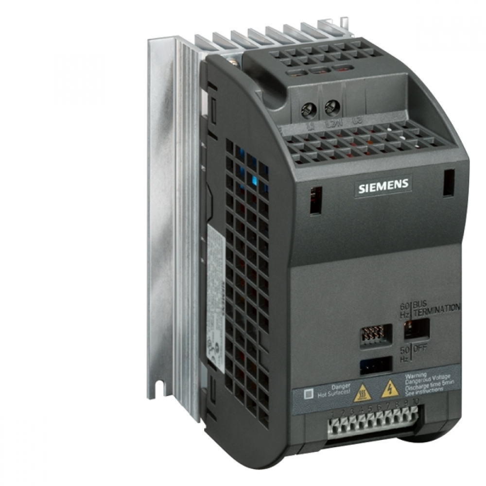 INVERSOR DE FREQUÊNCIA, NOMINAL 0,9A, 0,12KW, 200, 240VCA, MODELO 6SL3211-0AB11-2UA1, LINHA SINAMICS G110, FAB. SIEMENS.