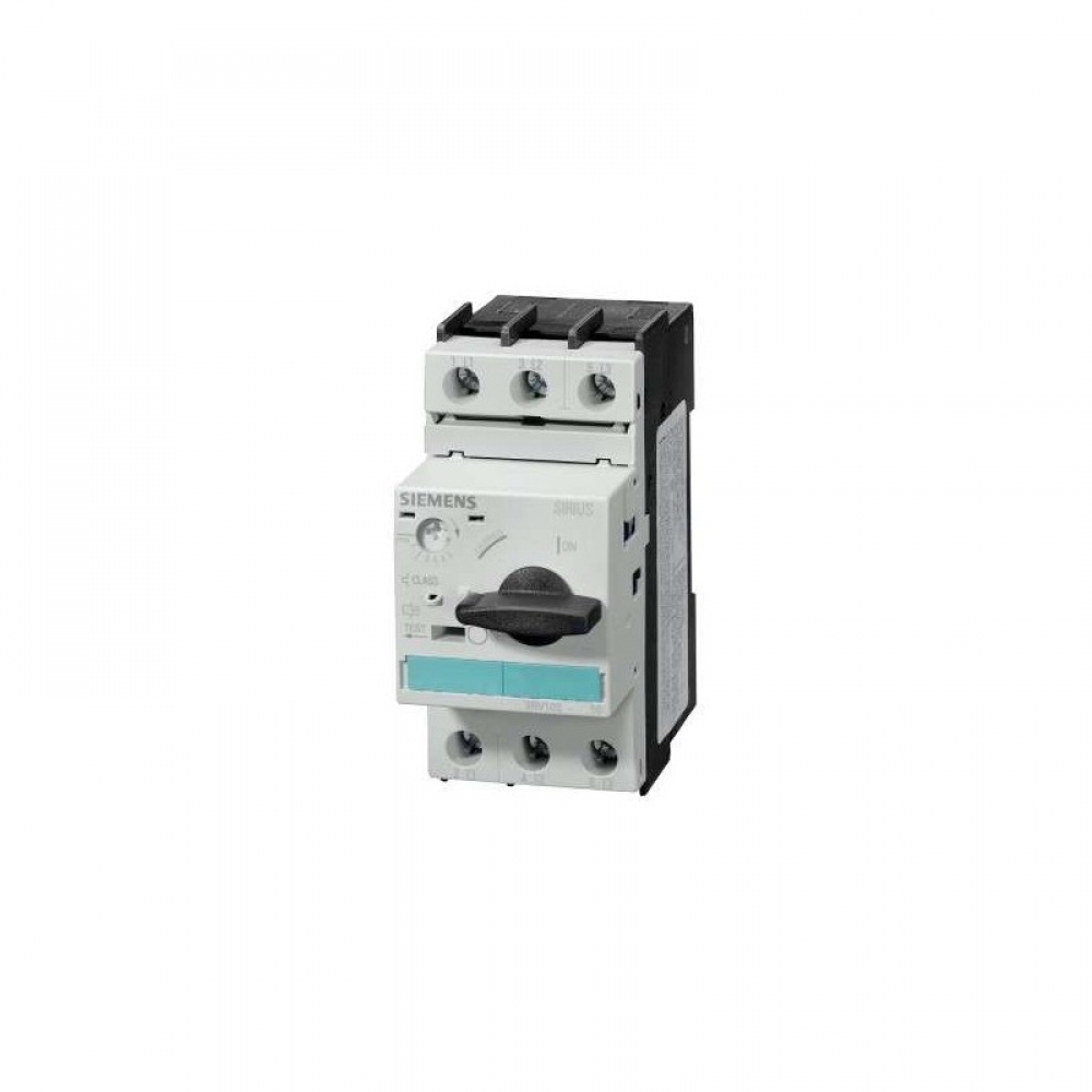 DISJUNTOR MOTOR TRIPOLAR, CORRENTE AJUSTÁVEL 1,1 A 1,6A, MODELO 3RV10 21-1AA10, LINHA 3RV10, FAB. SIEMENS.