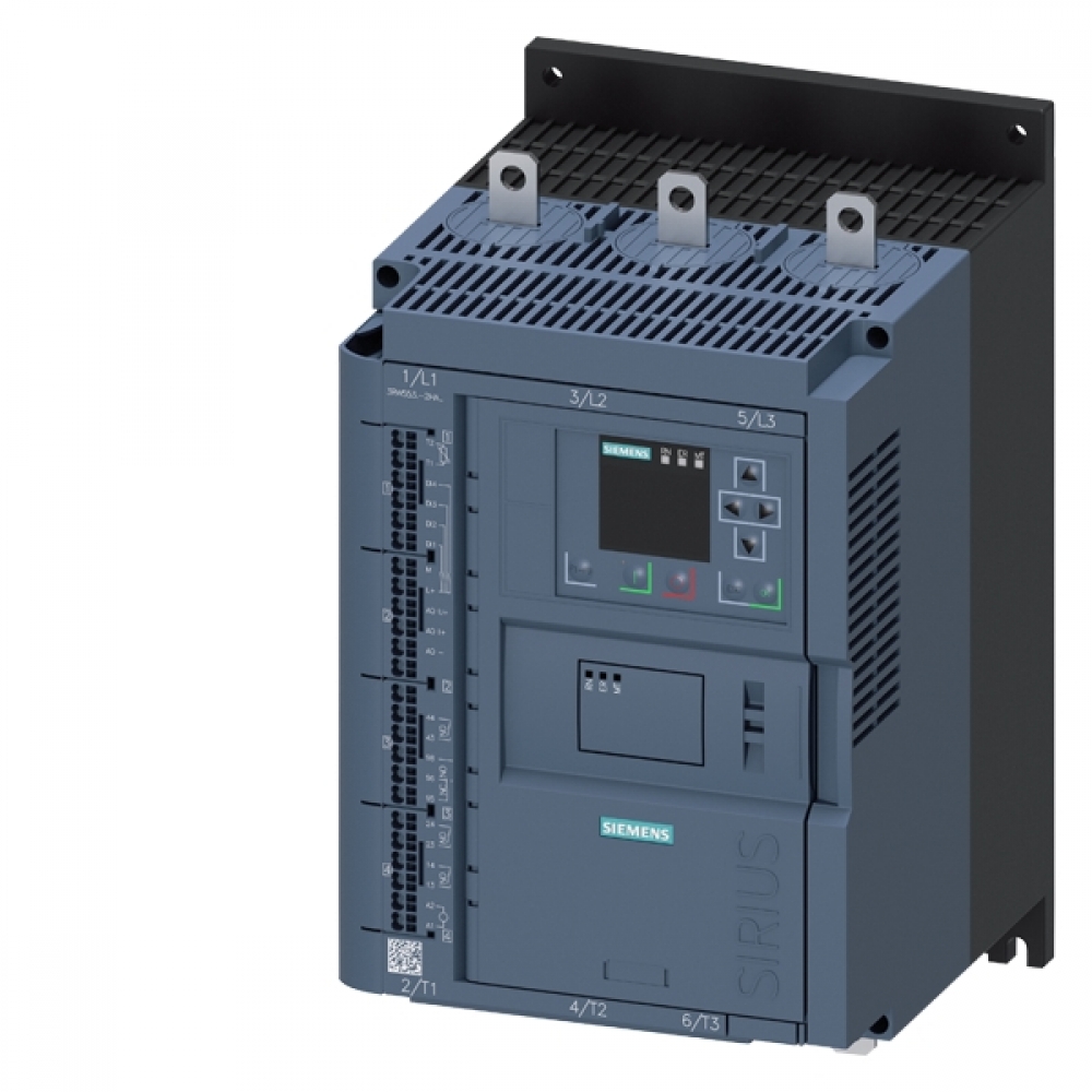 SOFT-STARTER SIRIUS, CORRENTE MÁXIMA 101A, ALIMENTAÇÃO 110-250VCA, MODELO 3RW5534-2HA14, FAB. SIEMENS.