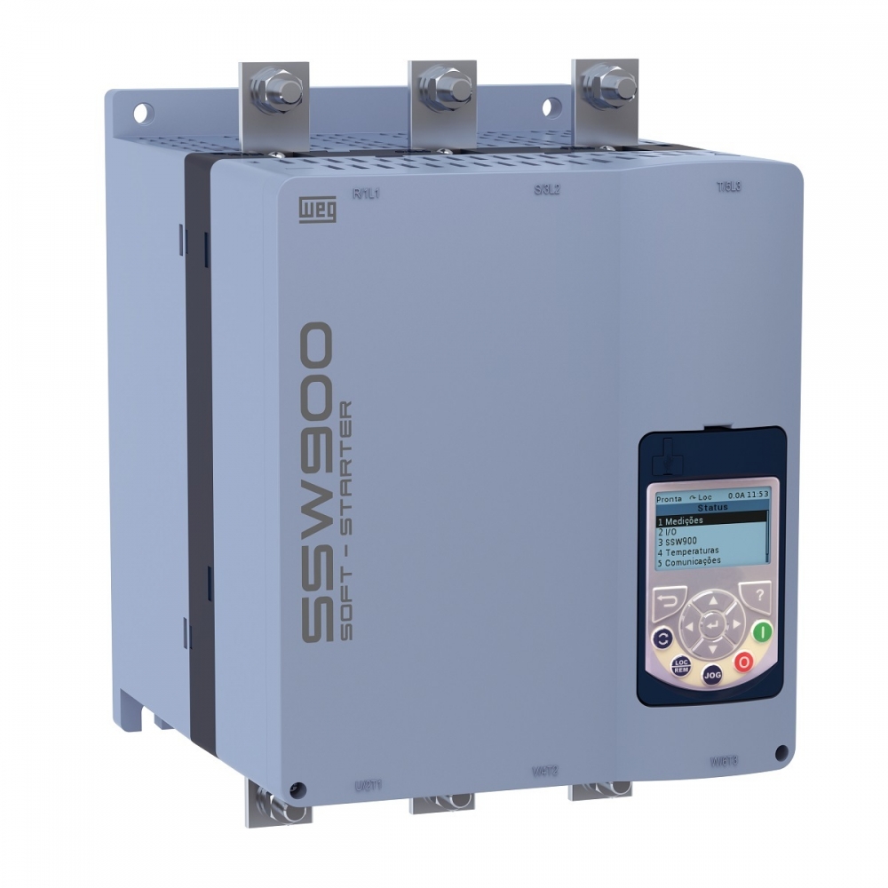SOFT-STARTER TRIFÁSICA 255A, 220-575V, MODELO SSW900-D0255-T5E4, FAB. WEG.