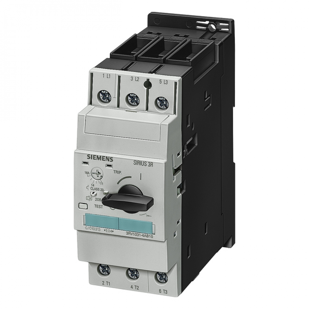 DISJUNTOR MOTOR TRIPOLAR, CORRENTE AJUSTÁVEL 18 A 25A, MODELO 3RV10 31-4DA10, LINHA 3RV10, FAB. SIEMENS.