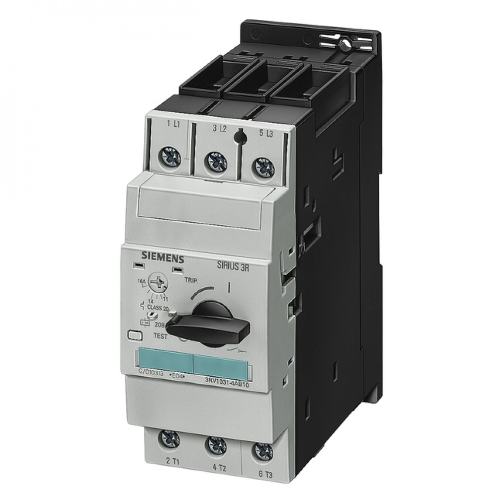 DISJUNTOR MOTOR TRIPOLAR, CORRENTE AJUSTÁVEL 18 A 25A, MODELO 3RV10 31-4DA10, LINHA 3RV10, FAB. SIEMENS.