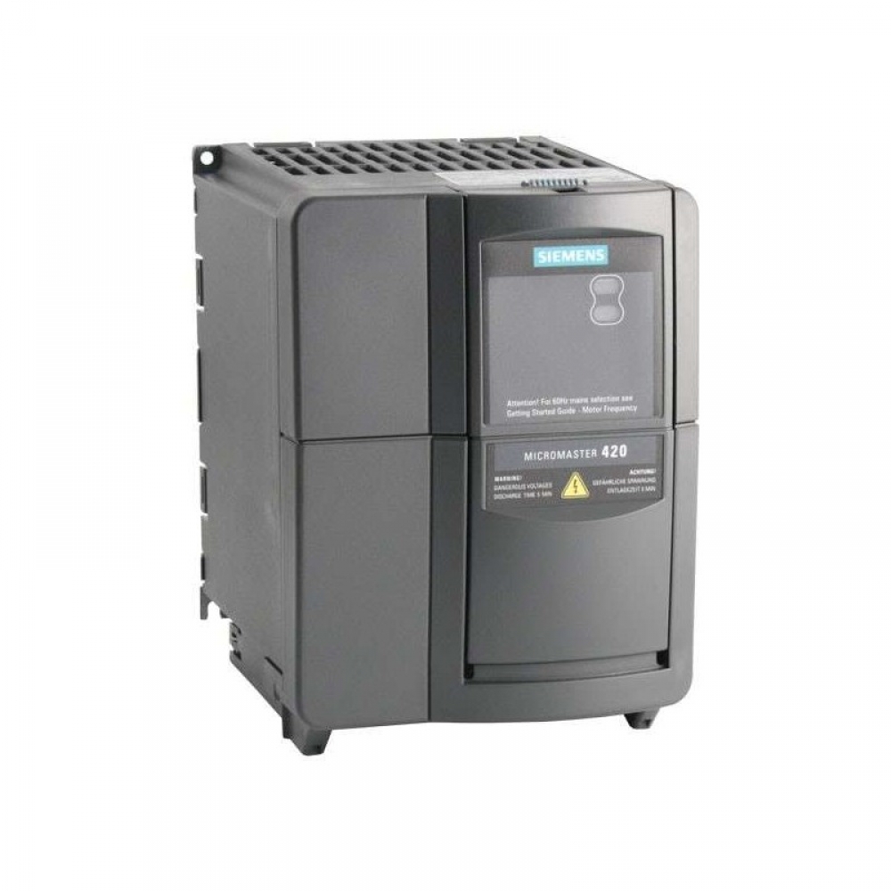 INVERSOR DE FREQUÊNCIA, NOMINAL 13,6A, 4HP, 200-240VCA, MODELO 6SE6420-2AB23-0CA1, LINHA MICROMASTER 420, FAB. SIEMENS.