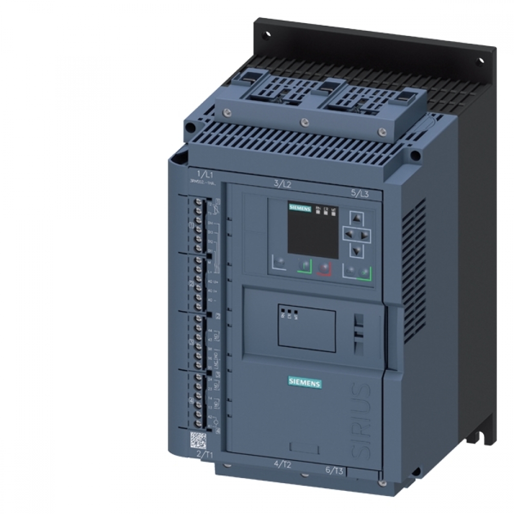 SOFT-STARTER SIRIUS, CORRENTE MÁXIMA 93A, ALIMENTAÇÃO 110-250VCA, MODELO 3RW5527-1HA14, FAB. SIEMENS.