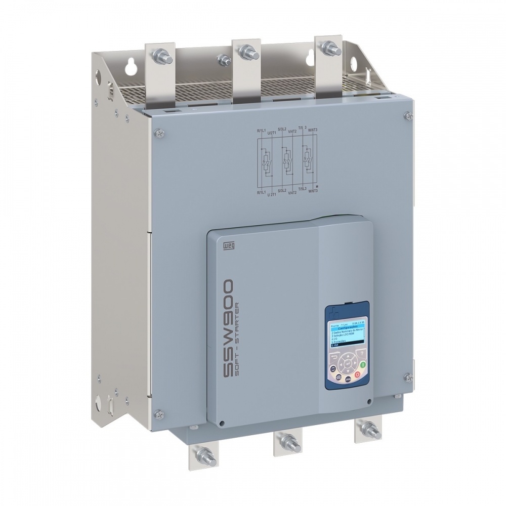SOFT-STARTER TRIFÁSICA 604A, 220-575V, MODELO SSW900-E0604-T5E4, FAB. WEG.