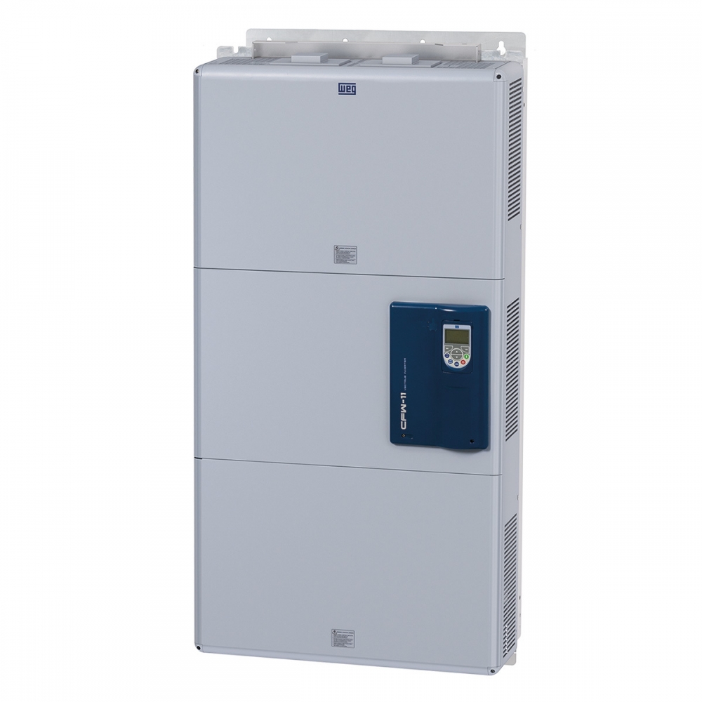 INVERSOR DE FREQUÊNCIA, TRIFÁSICO, CORRENTE NOMINAL 1141A, 800CV, 380VCA, MODELO CFW11-1141-T4SZ, FAB. WEG.